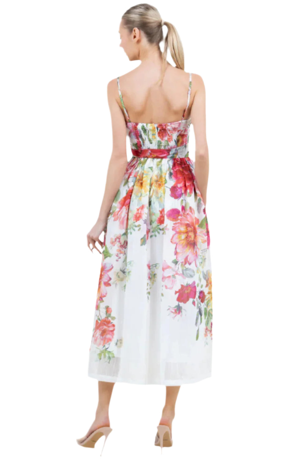 Floral Front Tie Midi Dress