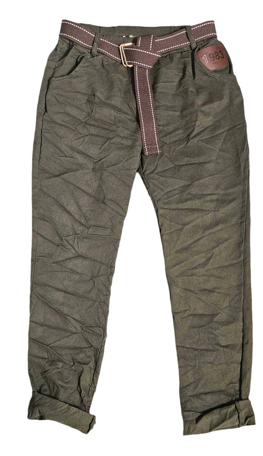 Italian Stretch Magic Fit Trousers (Olive)