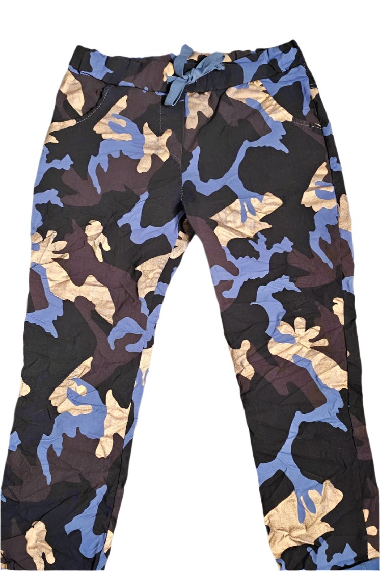 Ladies Italian Stretch Plain Pants Magic Fit (Camouflage)