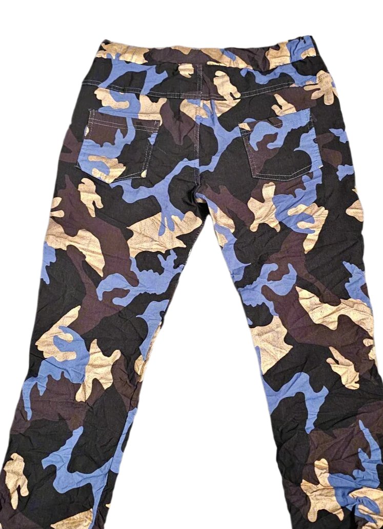 Ladies Italian Stretch Plain Pants Magic Fit (Camouflage)