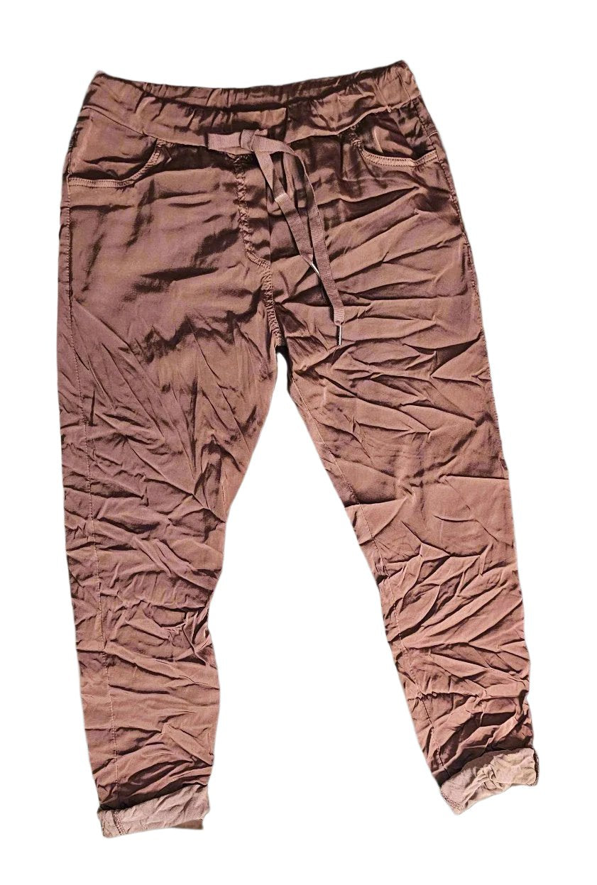 Ladies Italian Stretch Pants Magic Fit (Brown)