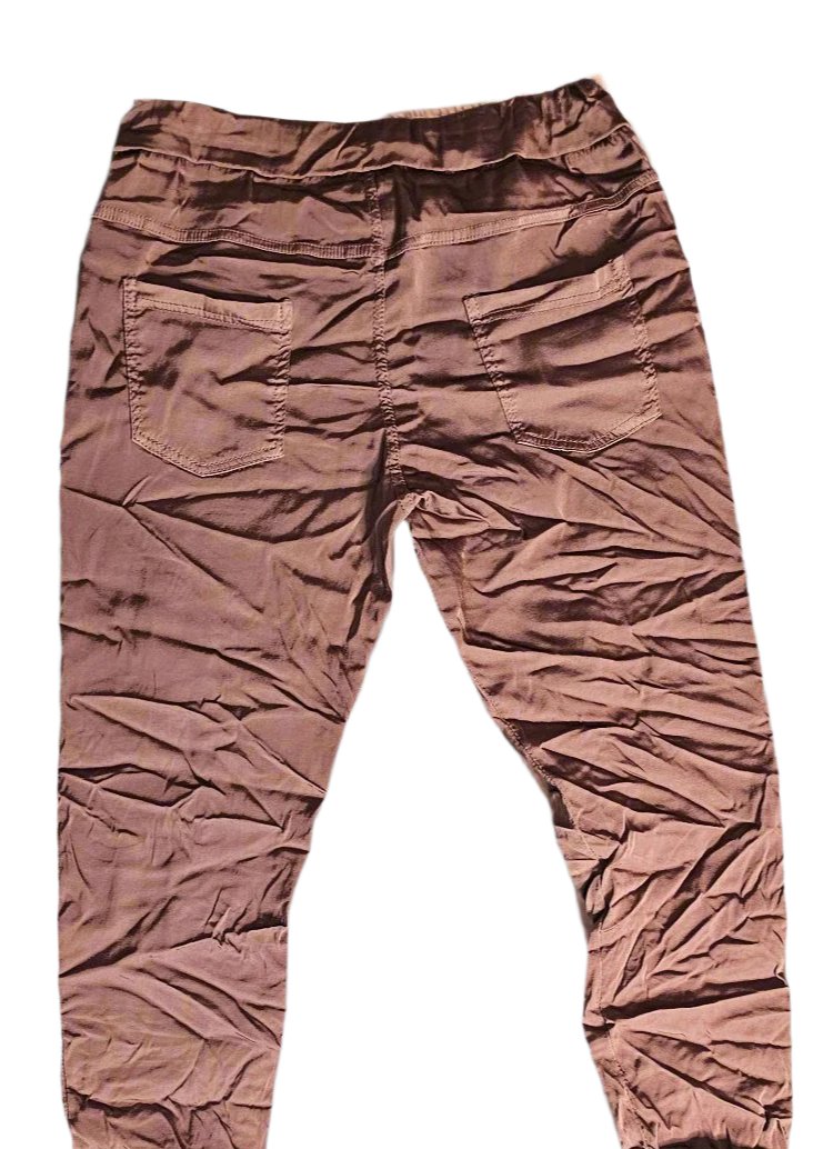 Ladies Italian Stretch Pants Magic Fit (Brown)