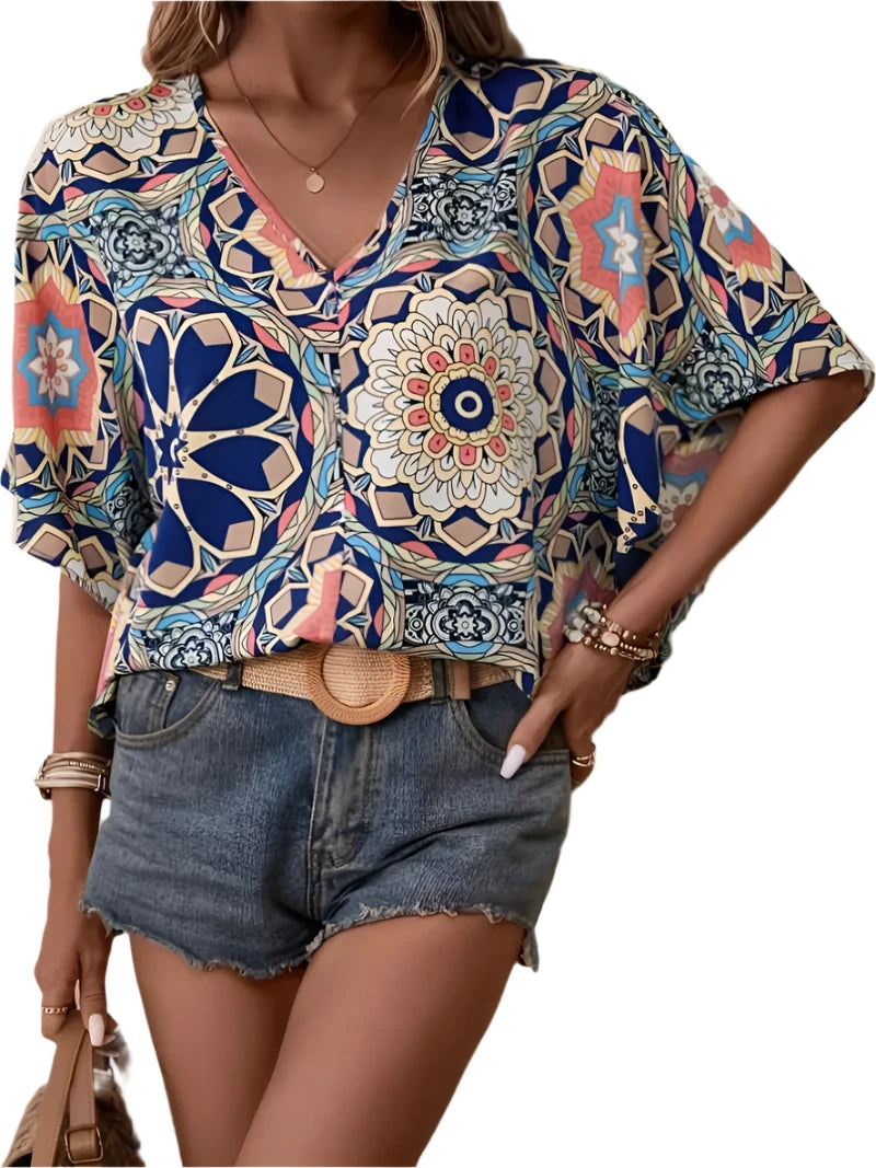 Floral Print Boho Chick Blouse