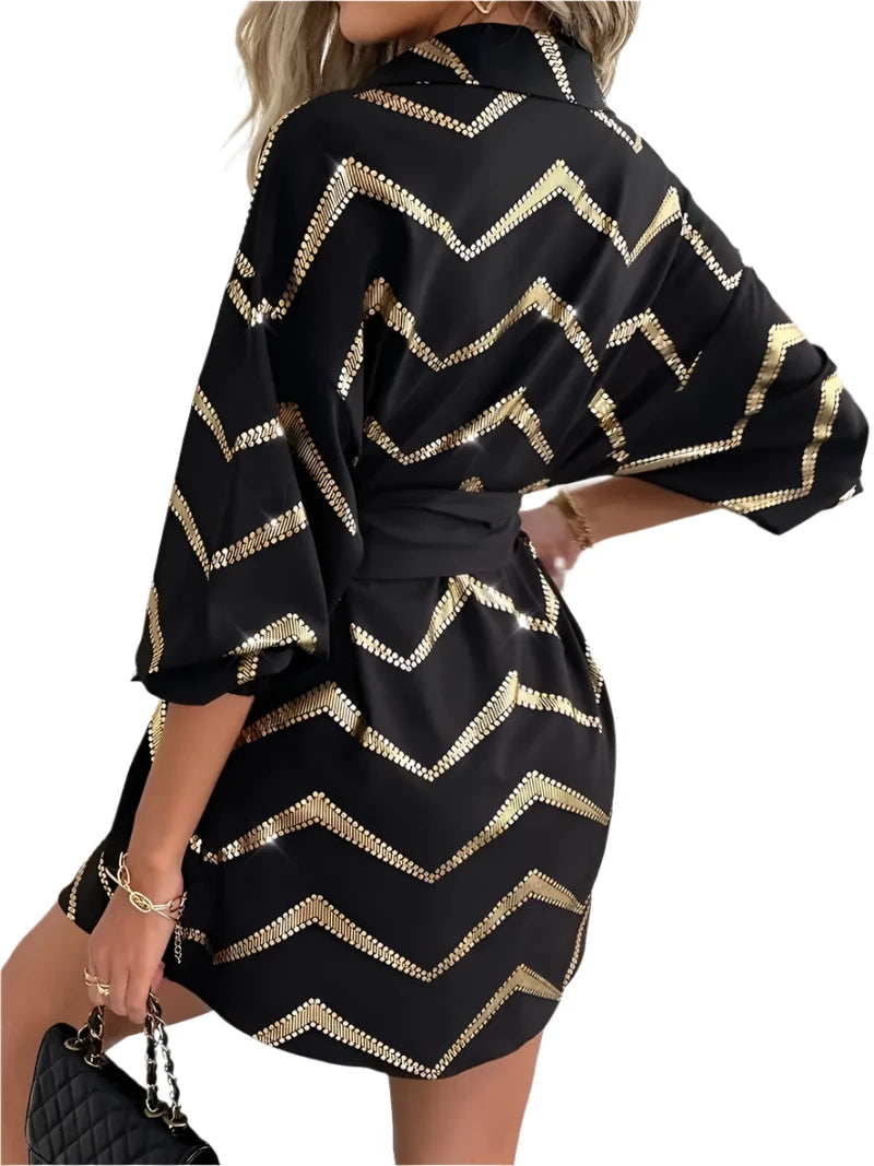 Chevron Print Mini Dress