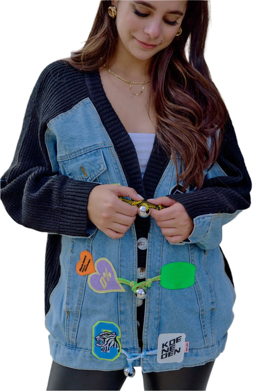 Belle Knitted Oversized Denim Jacket