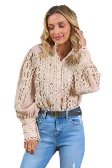 Brie's Classy Lace Long Sleeve Top