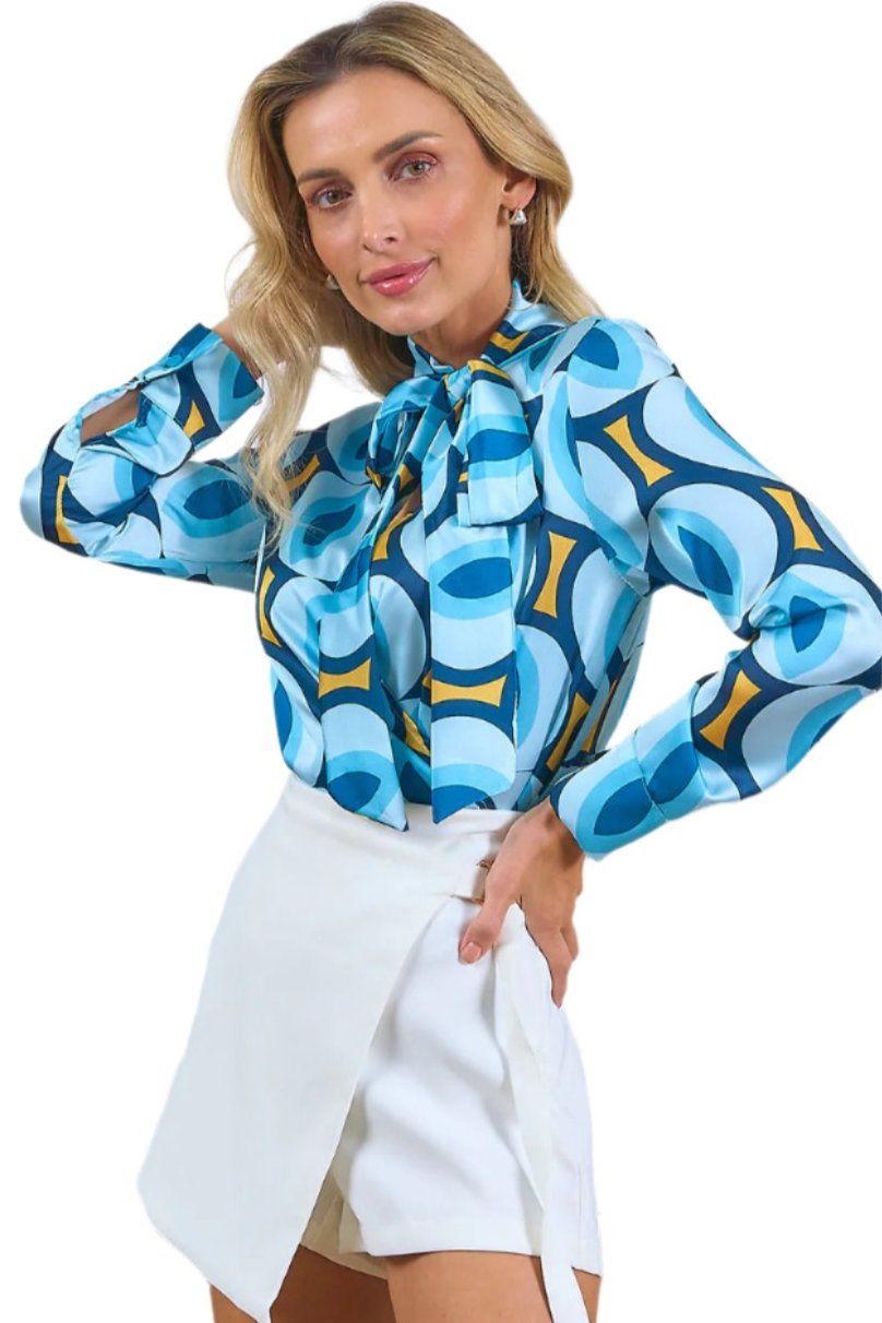 Abstract Allure Satin Top