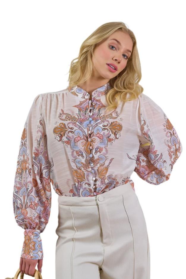 Alma Printed Long Sleeve Top