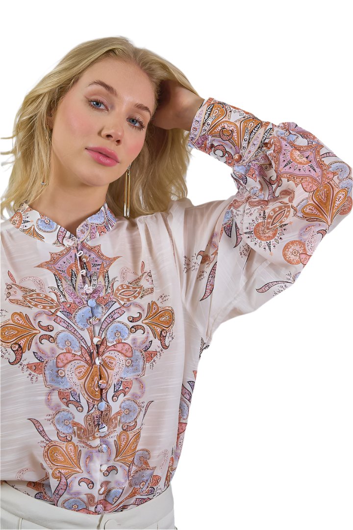 Alma Printed Long Sleeve Top