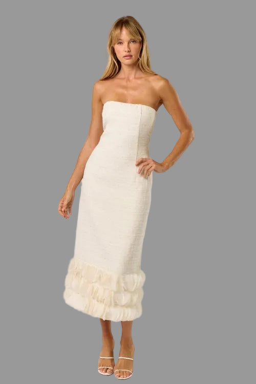 Tweed Strapless Dress